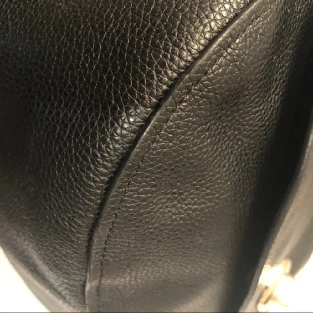 Coach turnlock black leather hobo convertible bag